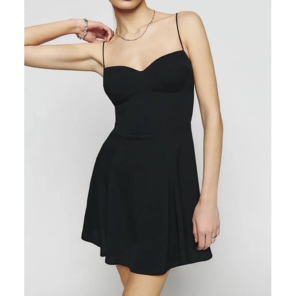 REFORMATION Saskia Black Mini Dress